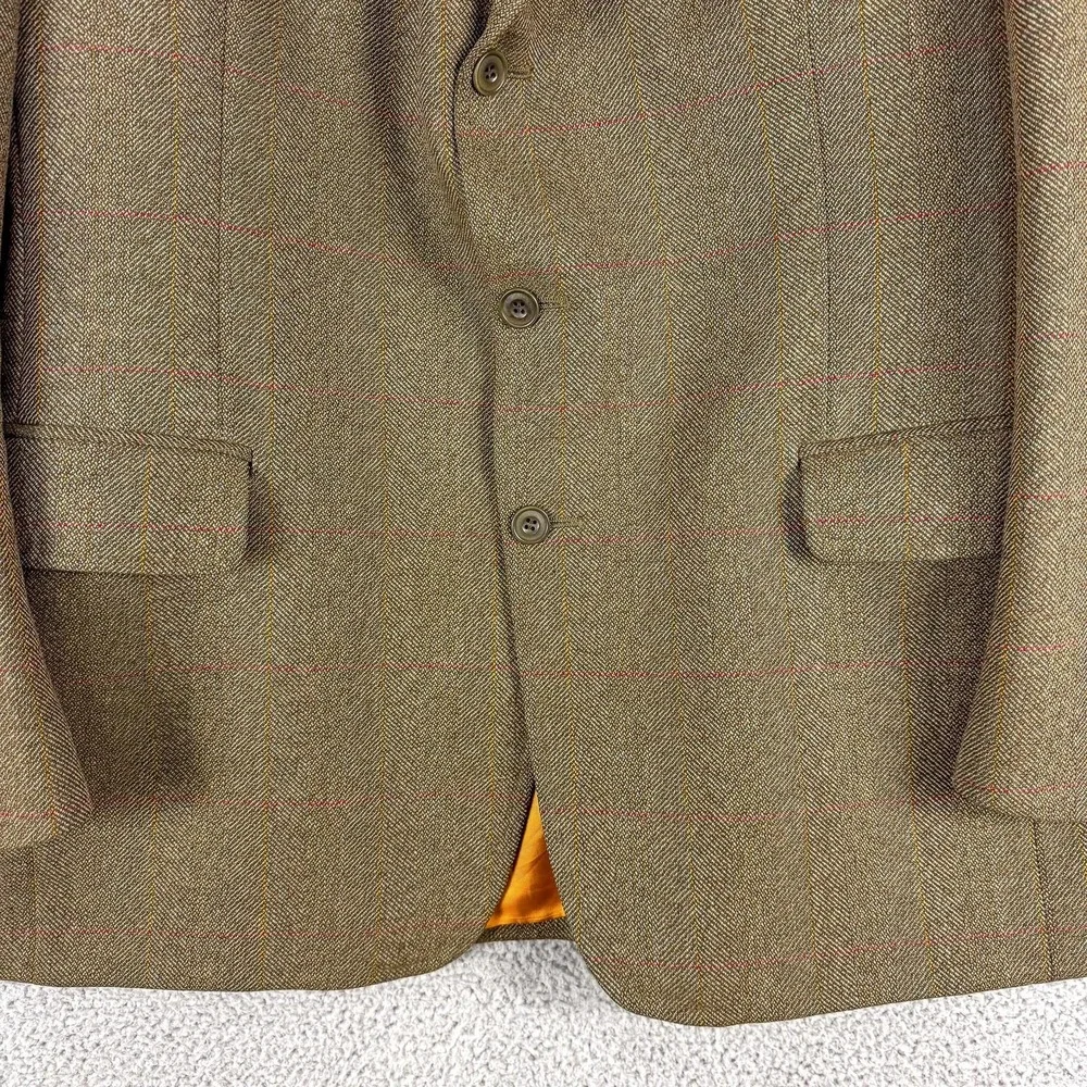 Magee Blazer Men 40 Brown Herringbone Tweed Wool Sport Coat Made Ireland Grandpa